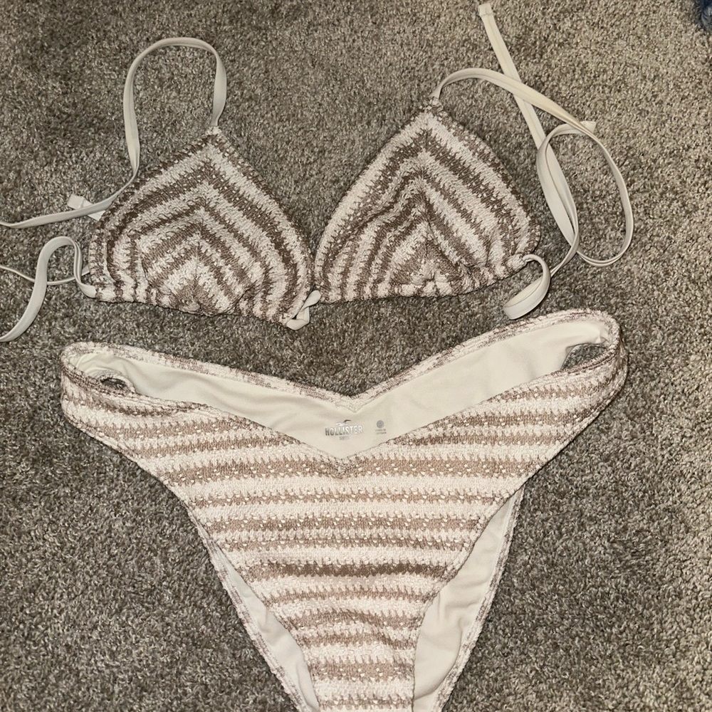 Hollister Cream Bikini Top and Bottom